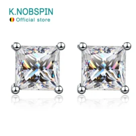 Elegant Princess-Cut Stud Earrings